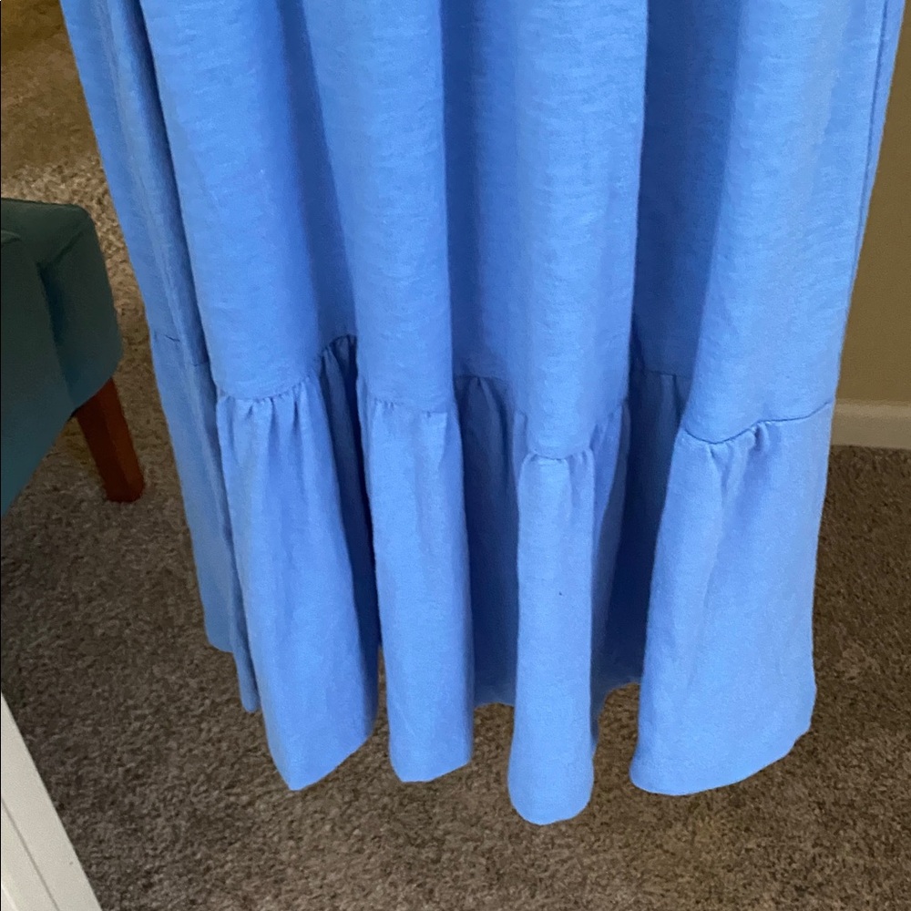 LOFT Sky Blue Ruffled Dress - Picture 4 of 4